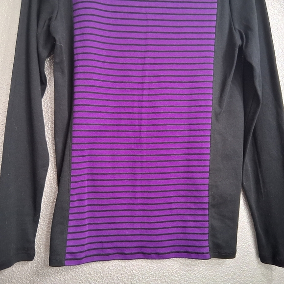 NWT Lauren Ralph Lauren Long Sleeve Top With Stripes  Size L - Picture 12 of 16